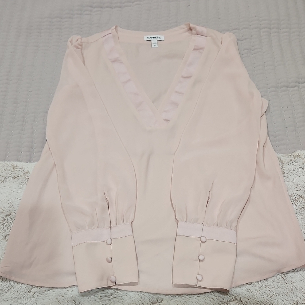 Express Women's Blush V-Neck Blouse
